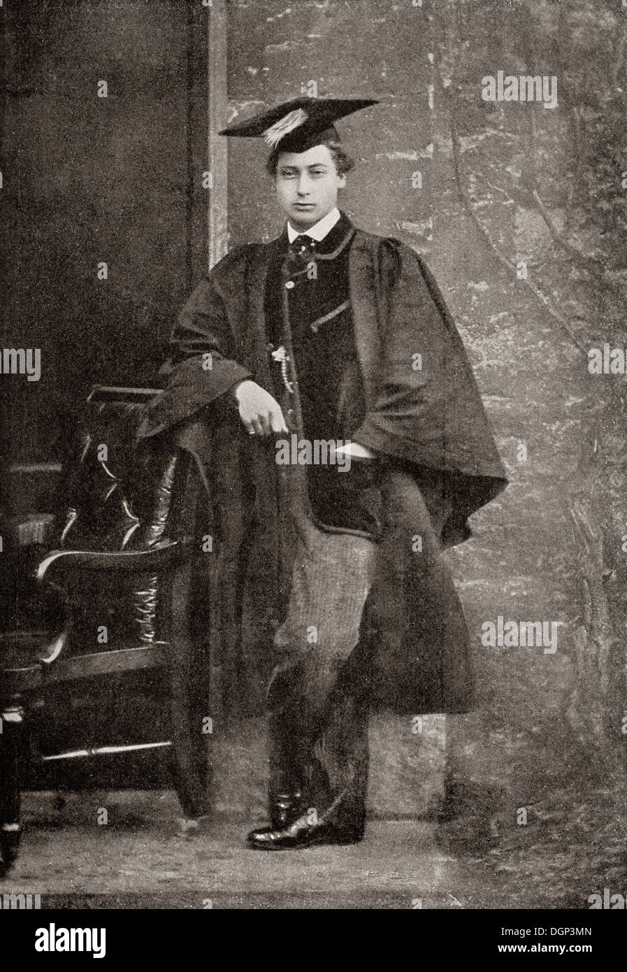 Albert Edward, Principe di Galles, 1841 - 1910, futuro re Edoardo VII, visto qui come un corso di laurea a Oxford. Foto Stock