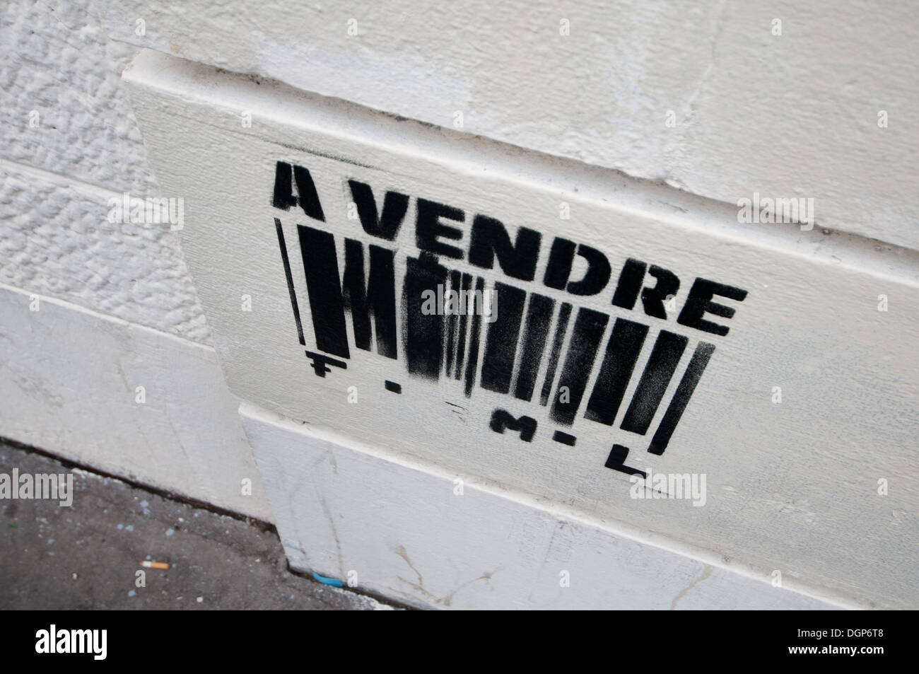 Parete graffiti a Parigi, Francia Foto Stock