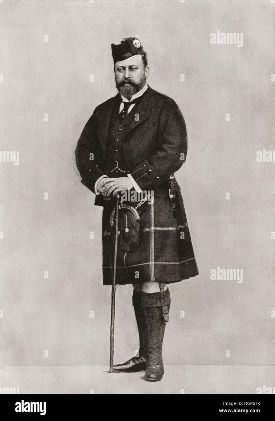 Edward Albert Prince of Wales, futuro re Edoardo VII , 1841 - 1910, in costume delle Highland. Foto Stock