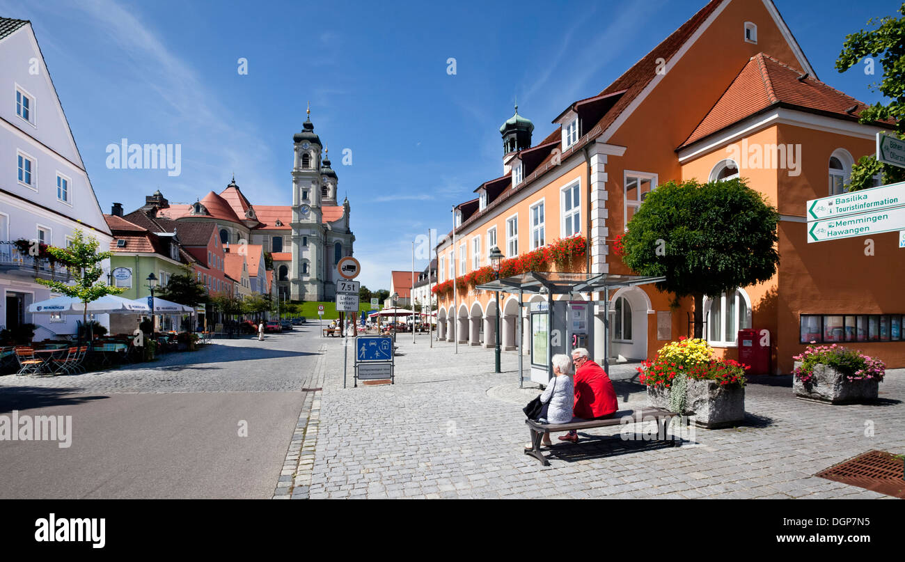 In Germania, in Baviera, la vista della piazza del mercato e il municipio Foto Stock