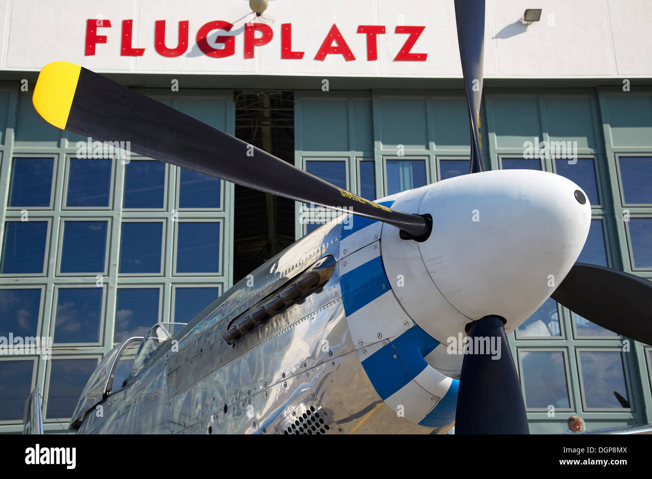 Germania, Baden Wuerttemberg, Freiburg, Nord America P51-D aereo all'aeroporto Foto Stock