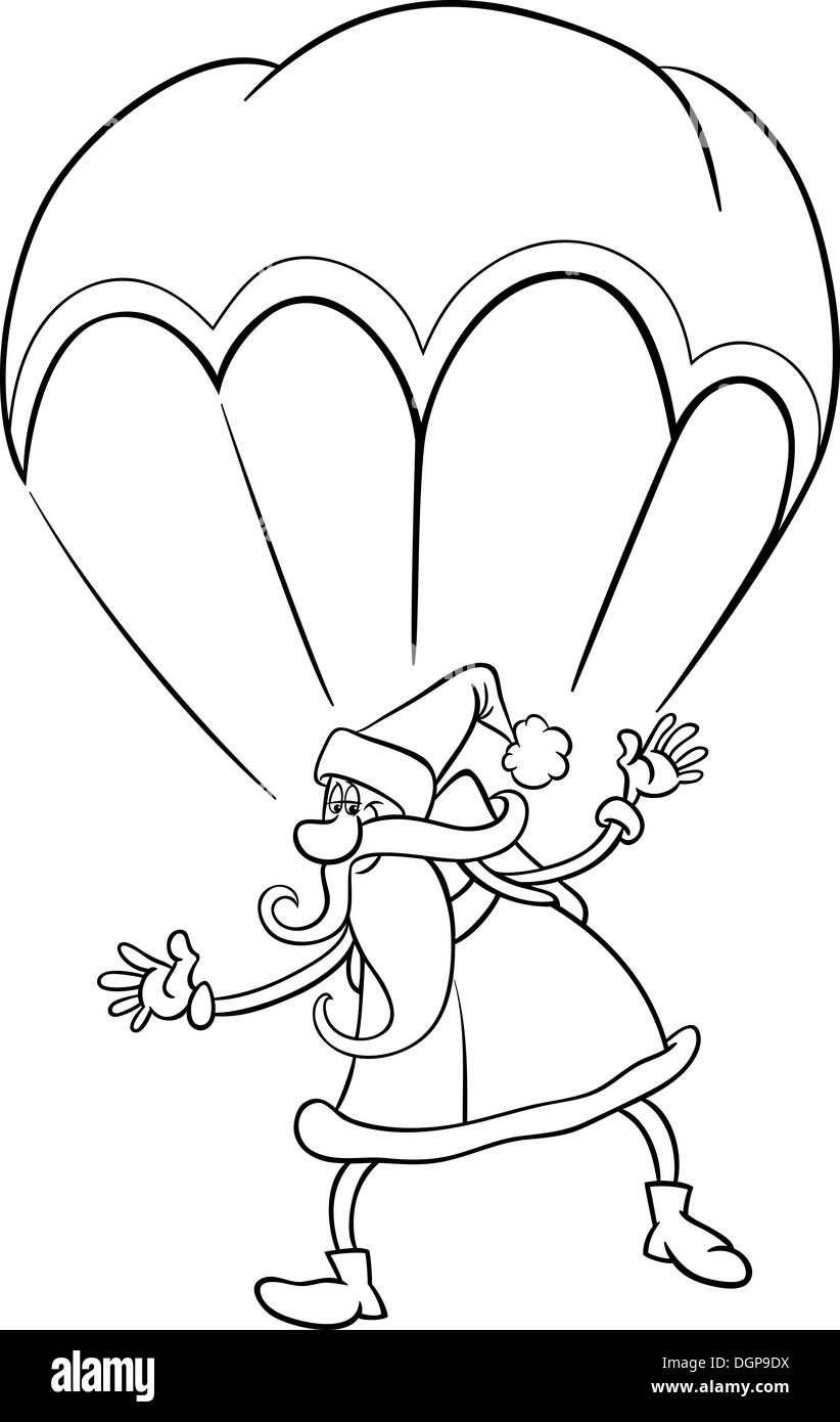 Bianco E Nero Cartoon Illustrazione Di Divertenti Babbo