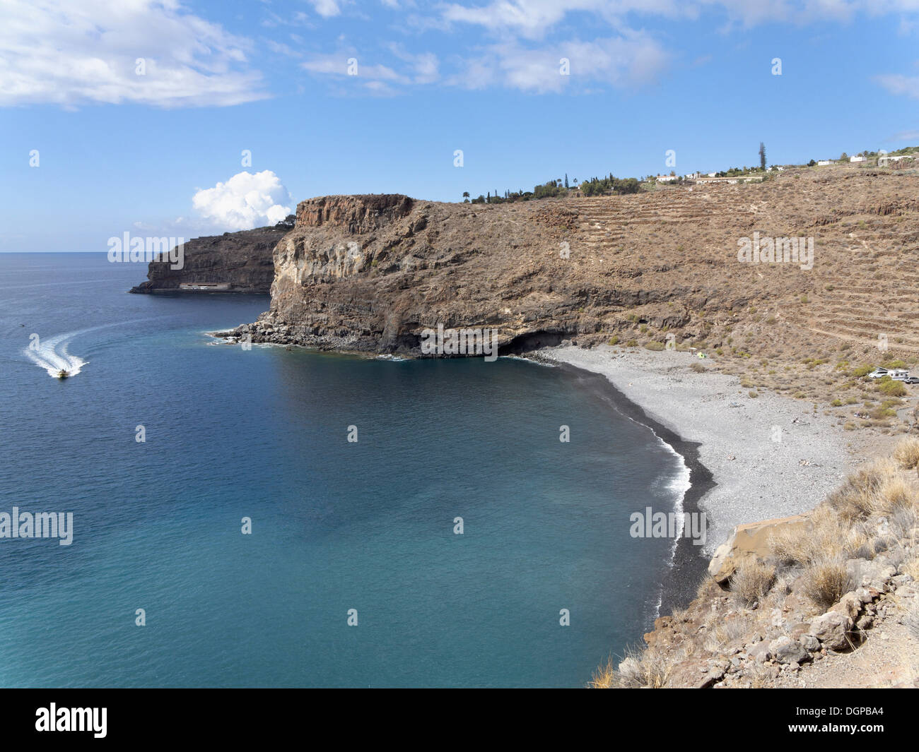 Playa del Medio vicino a Playa de Santiago, La Gomera, isole Canarie, Spagna, Europa Foto Stock