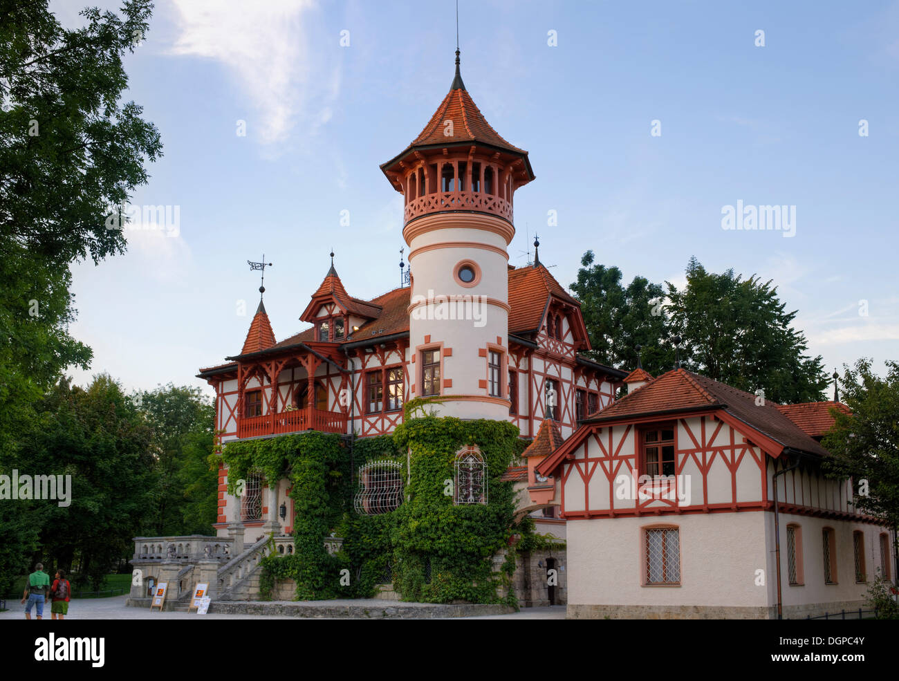 Scheuermann della Villa o castello piccolo, Herrsching am Ammersee, Fuenseenland regione, Alta Baviera, Baviera, PublicGround Foto Stock