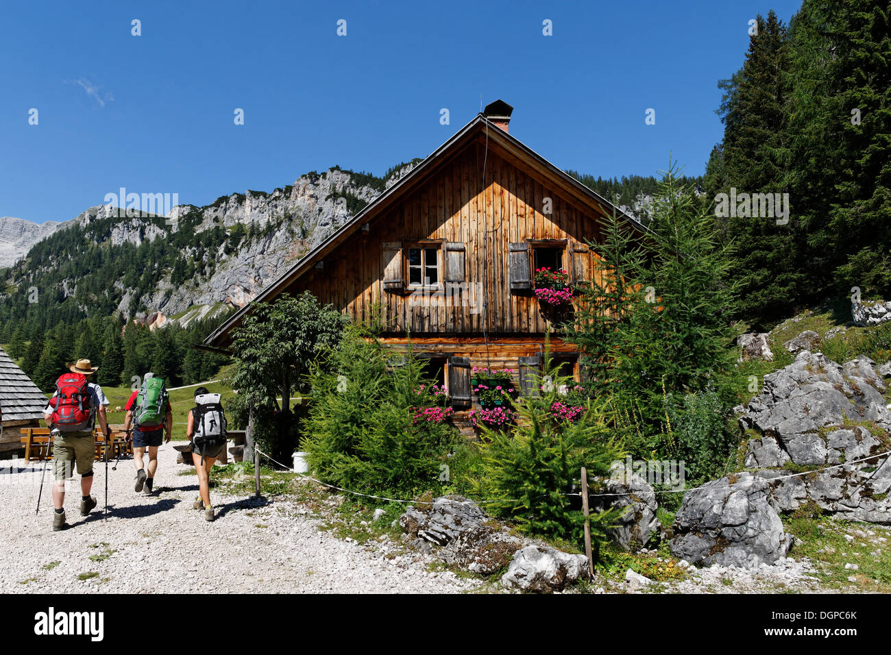 Baita alpina sulla Wurzeralm alp, Spital am Pyhrn, Pyhrn-Priel, regione Traunviertel, Austria superiore, Austria, Europa Foto Stock