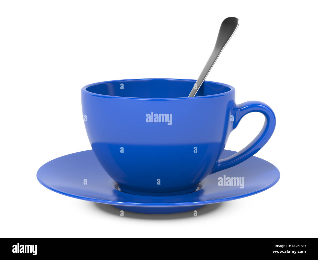 Tazza con cucchiaino e piattino. Foto Stock