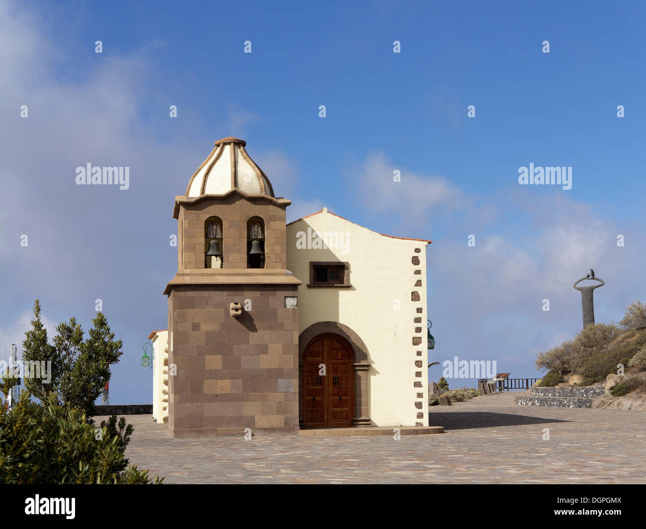 Chiesa sul Mirador de Igualero, La Gomera, isole Canarie, Spagna, Europa Foto Stock