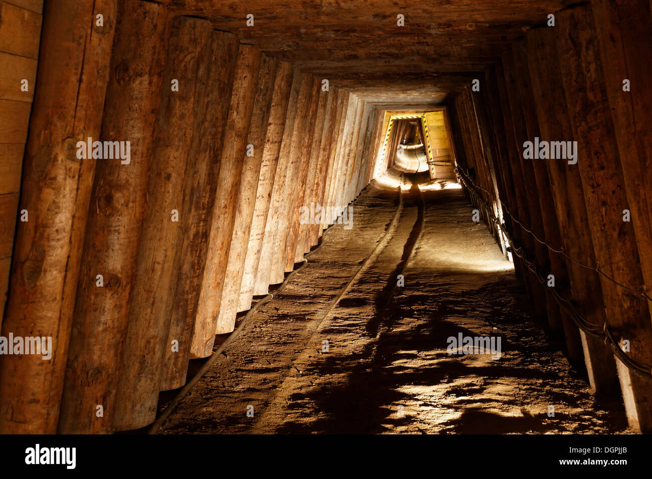 Tunnel, miniere di sale, la Miniera di Sale di Hallein, Bad Dürrnberg, Hallein, Stato di Salisburgo, Austria Foto Stock