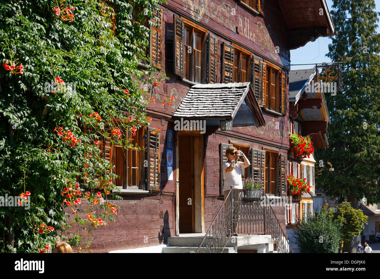 Hotel Adler, Bregenzerwald Casa, Schwarzenberg, Bregenzerwald, Bregenzer Wald, Vorarlberg, Austria Foto Stock