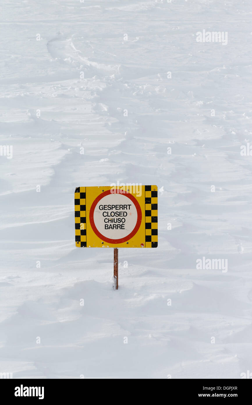 Segno chiuso in una stazione sciistica, Nassfeld Hermagor, Carinzia, Austria Foto Stock