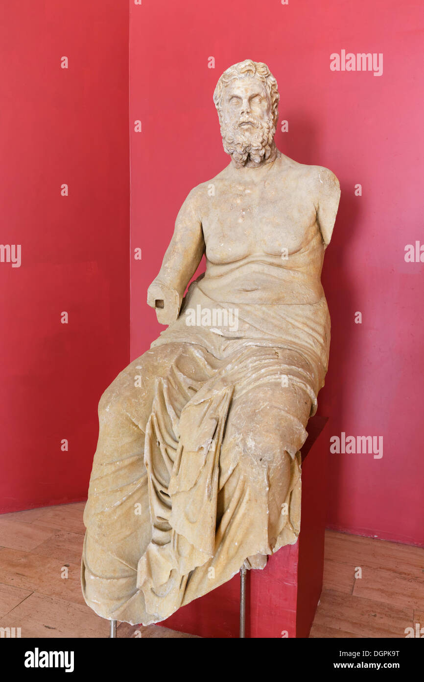 Homer statua da Claros Izmir, Museo di Storia e Arte, Konak, Izmir, İzmir Provincia, Regione del Mar Egeo, Turchia Foto Stock
