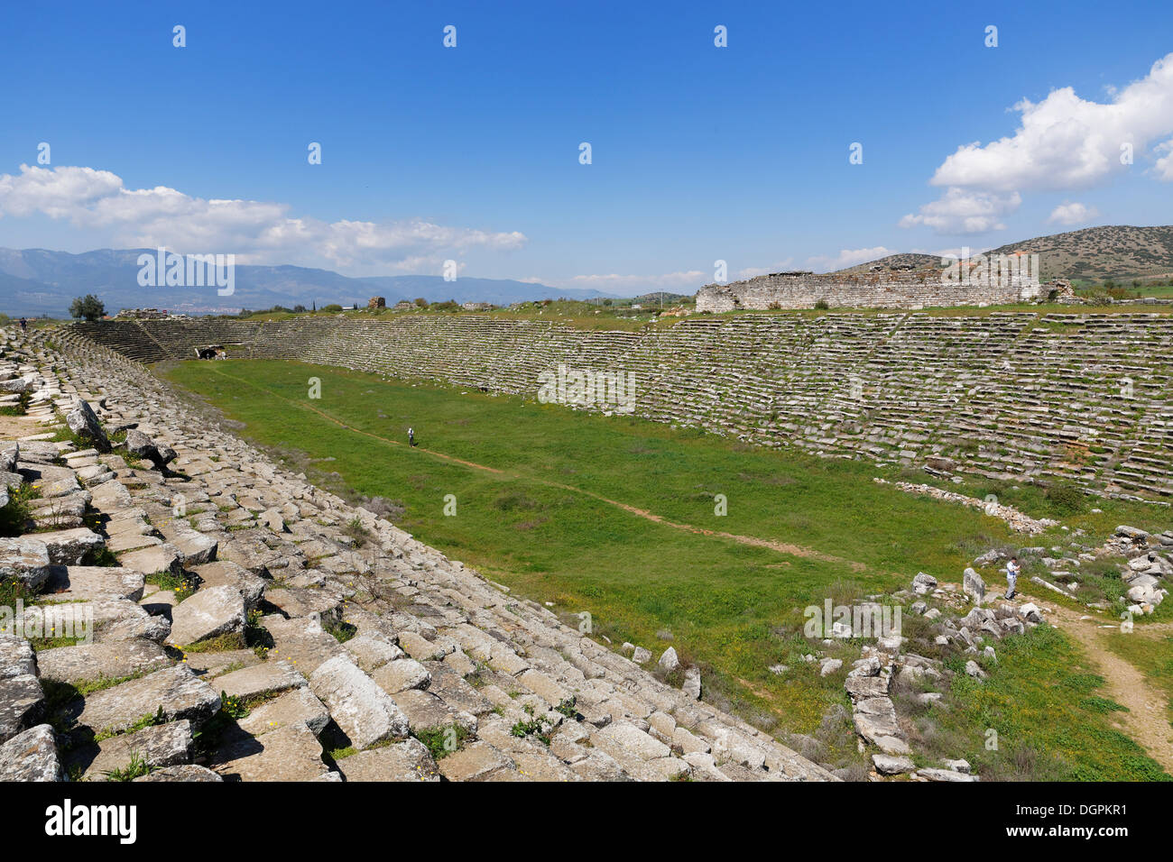 Antico Stadio, Aphrodisias, Aydin provincia, regione del Mar Egeo, Turchia Foto Stock