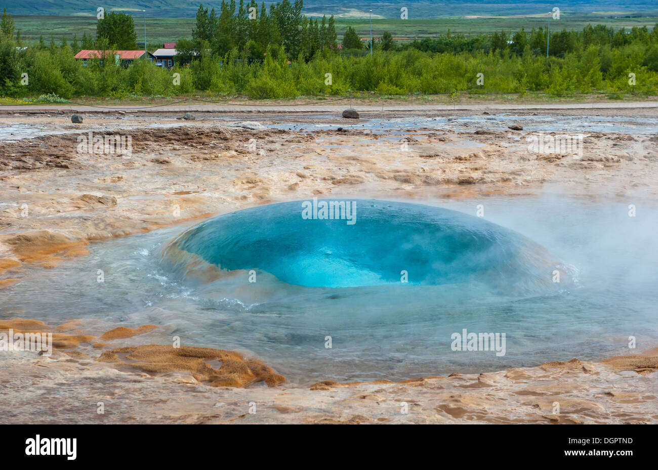 Strokkur geyser, Islanda Foto Stock