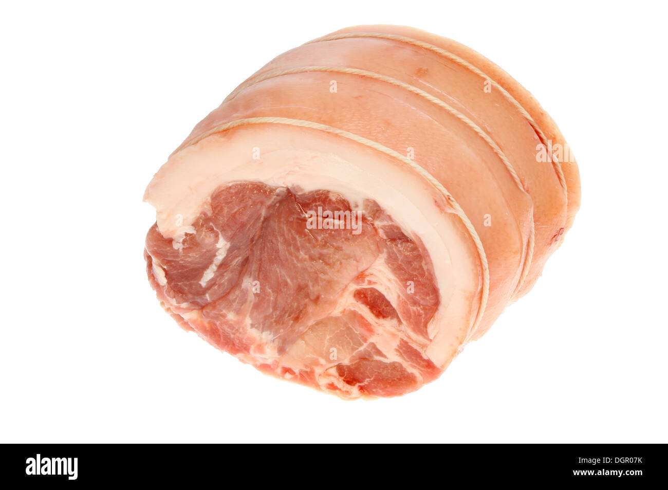 Carne di maiale cruda joint isolata contro bianco Foto Stock