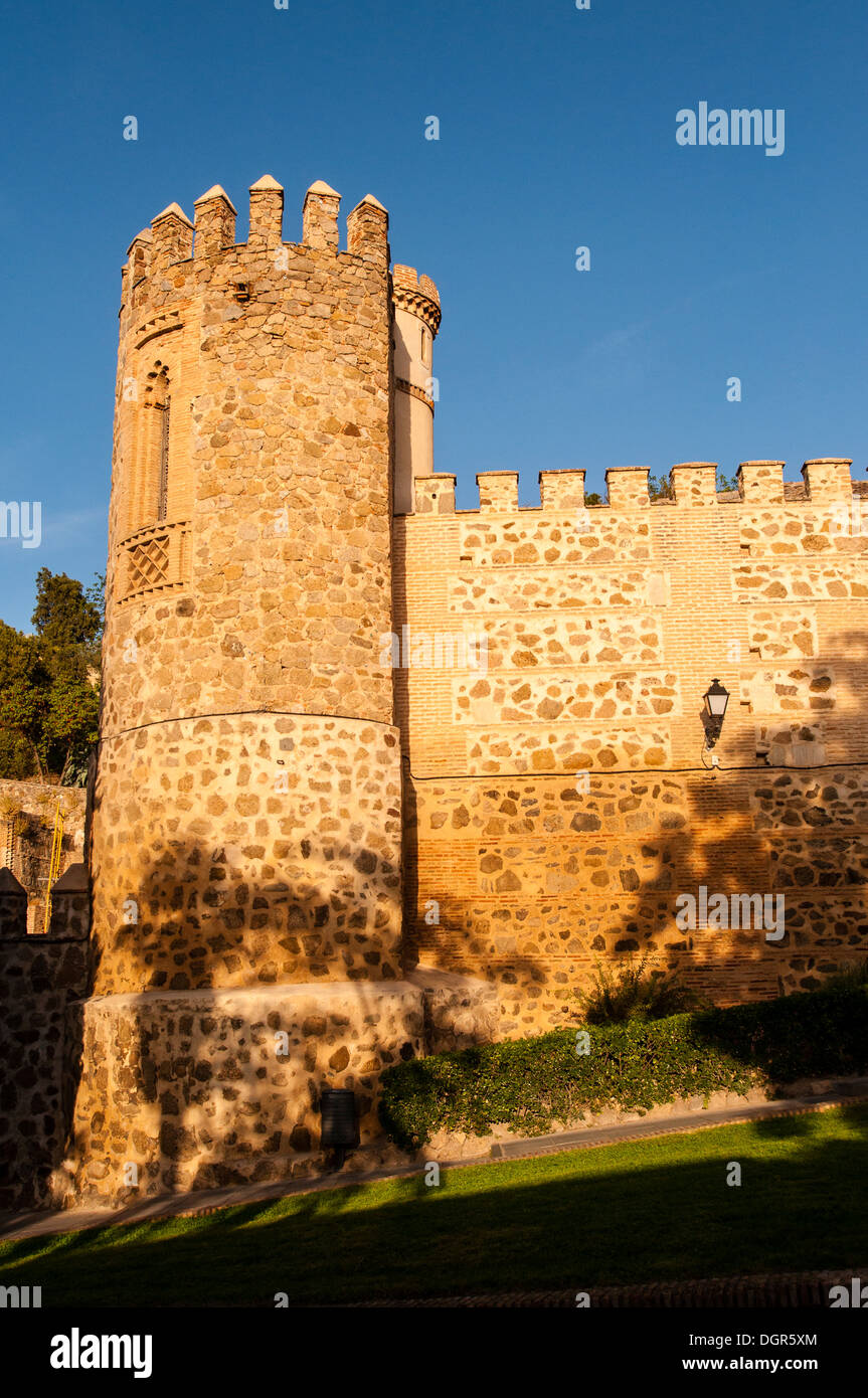Muralla, Toledo, Castilla la Mancha, España Foto Stock