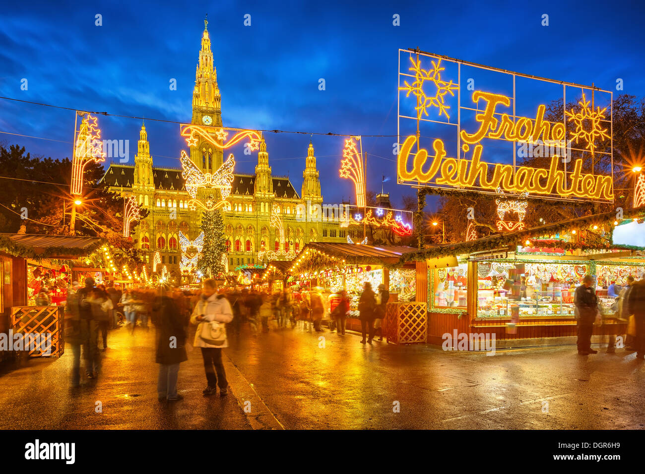 Mercatino di Natale a Vienna Foto Stock