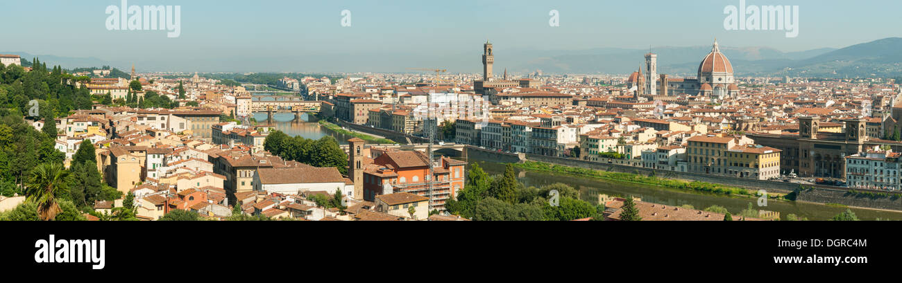 Firenze dal Piazzale Michelangelo Panorama, Toscana, Italia Foto Stock