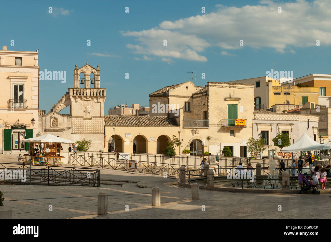 Piazza Vittorio Veneto, Matera, Basilicata, Italia Foto Stock