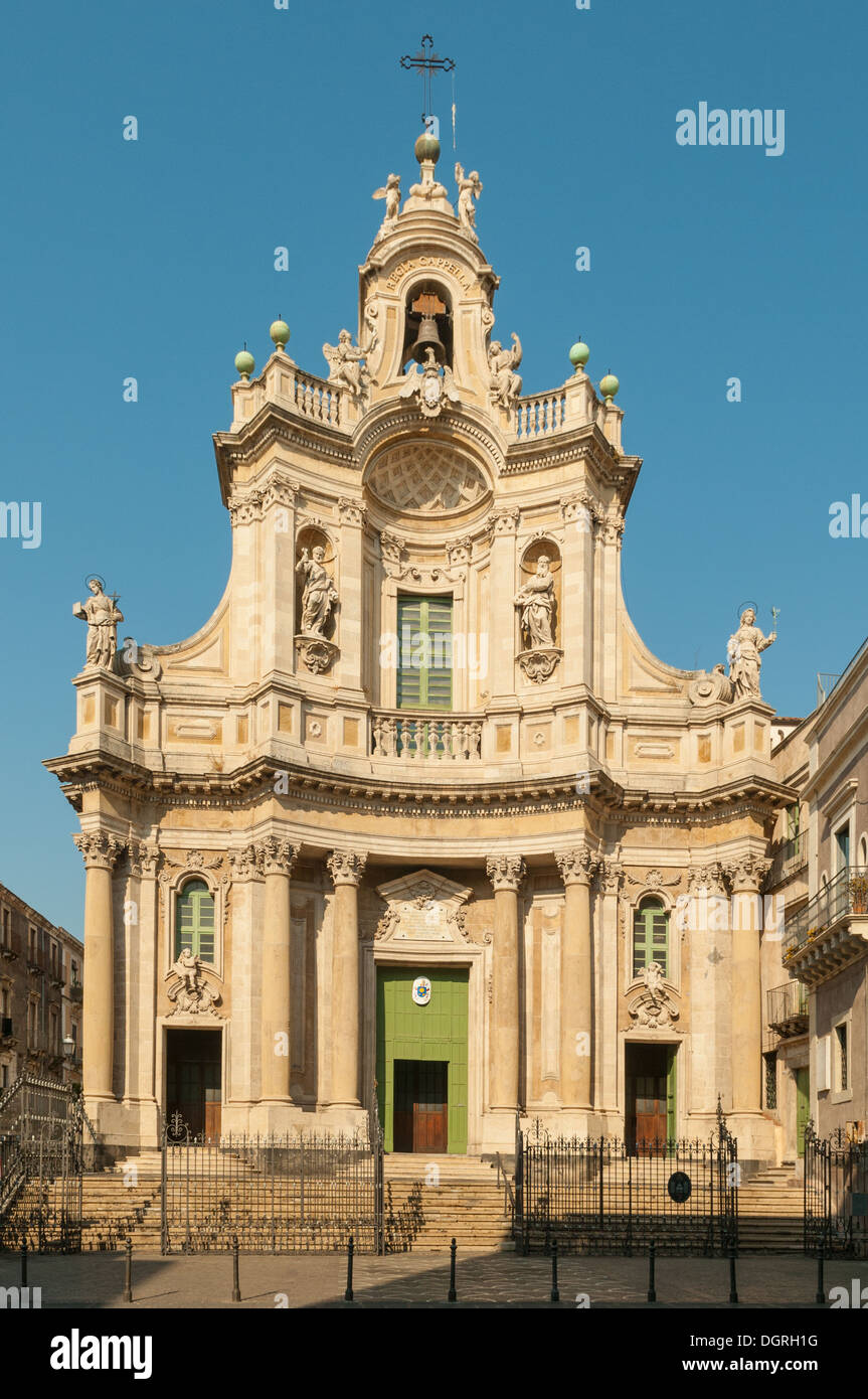 Basilica della Collegiata, Catania, Sicilia, Italia Foto Stock