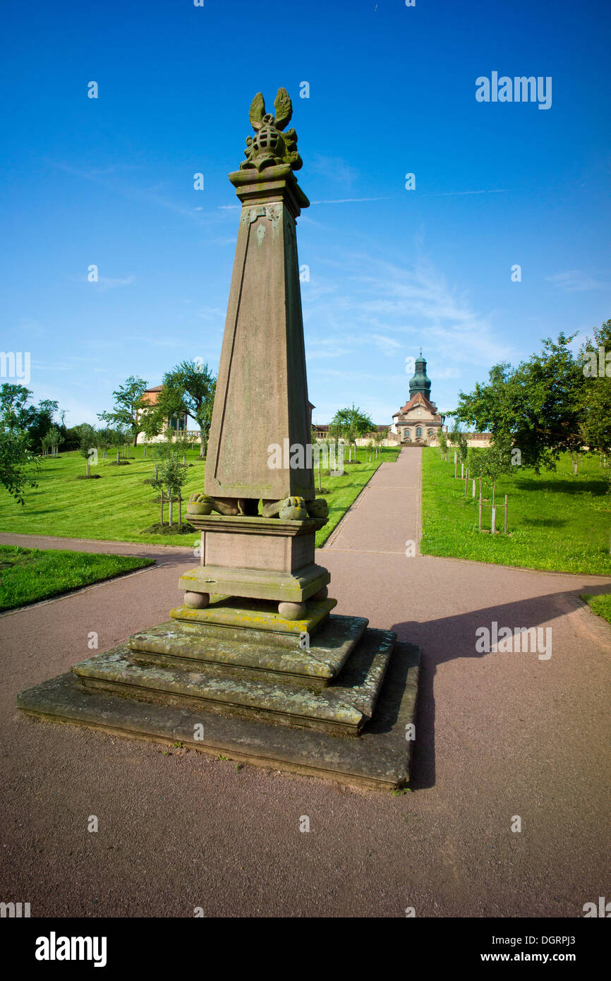 Monumento, Johannesberg Priory, un ex priorato benedettino, Johannesberg, Fulda Hesse, Germania Foto Stock