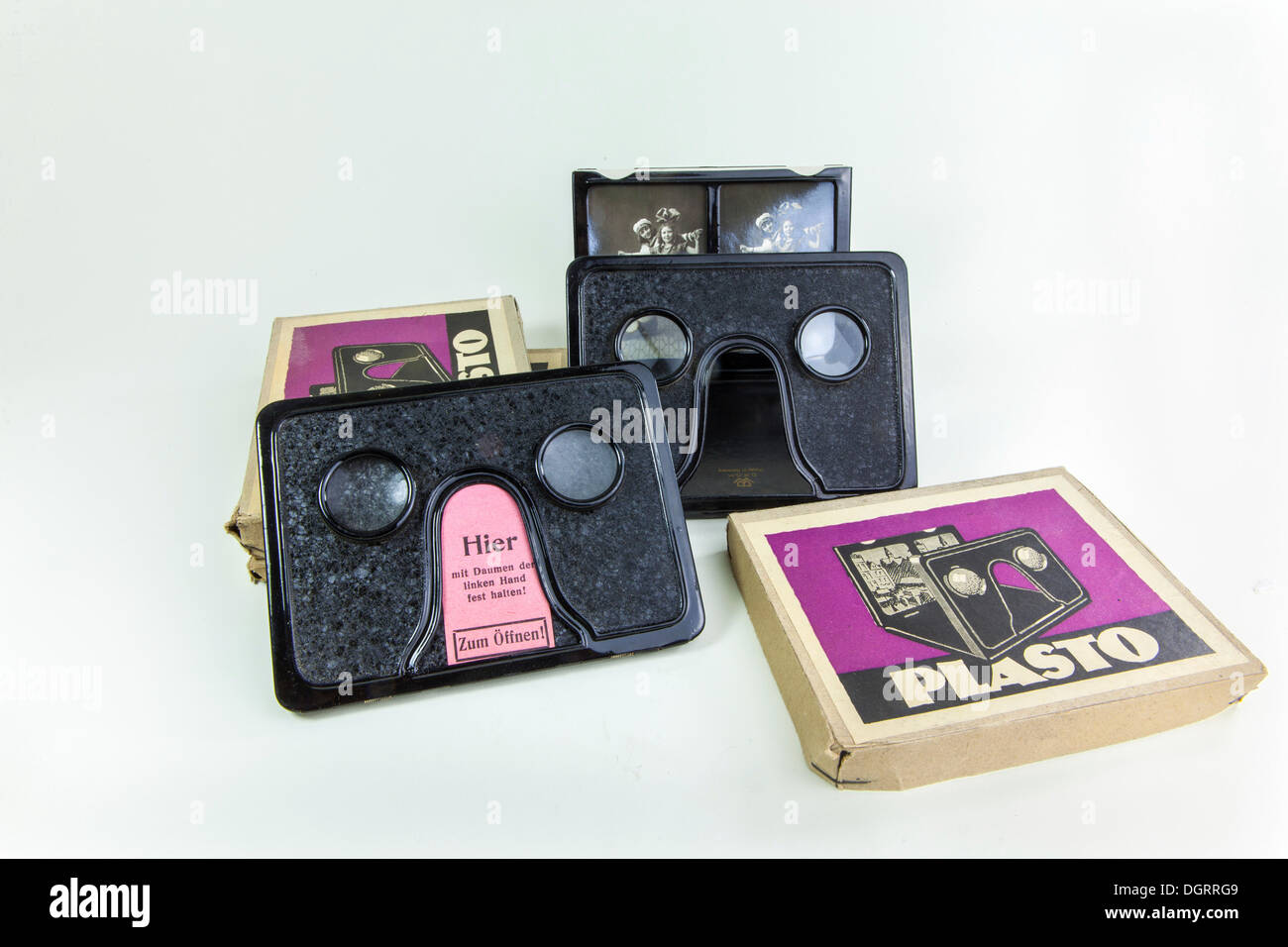 La stereoscopia, foto stereoscopica, 3D Photo Viewer, storico della fotografia 3D, attorno al 1920 Foto Stock