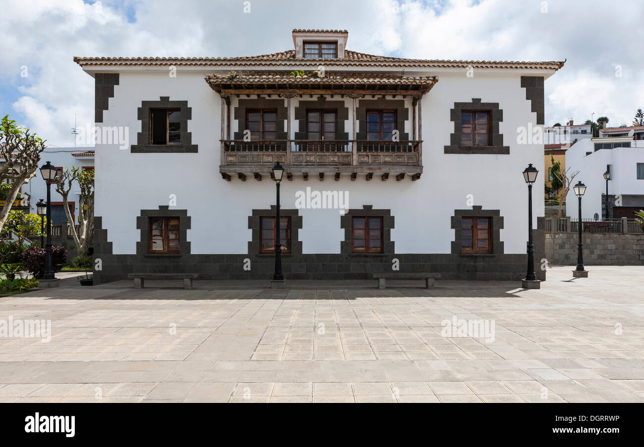 Antica casa signorile, Plaza de San Roque, Firgas, Gran Canaria, Isole Canarie, Spagna, Europa, PublicGround Foto Stock