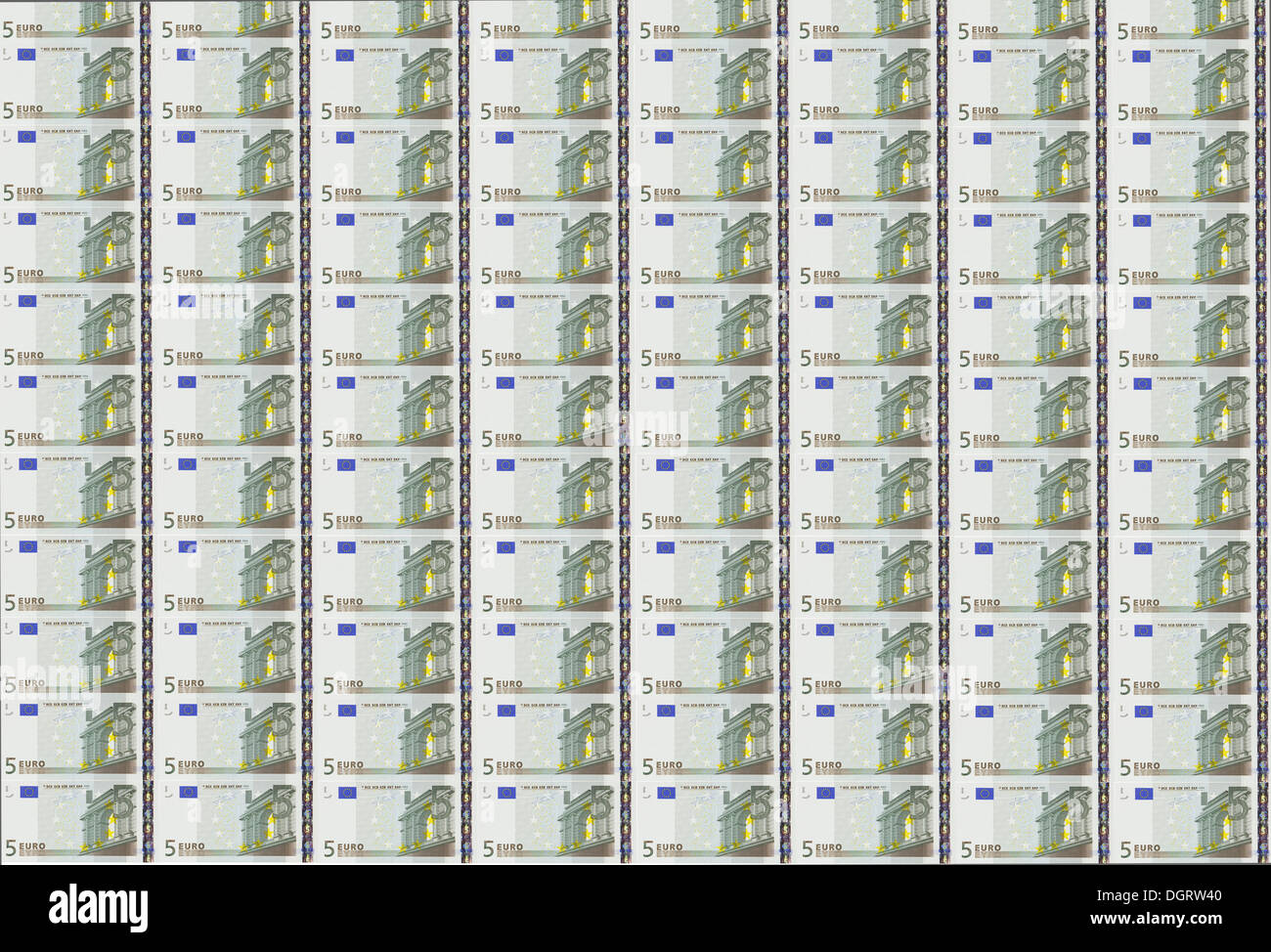 5 le banconote in euro Foto Stock
