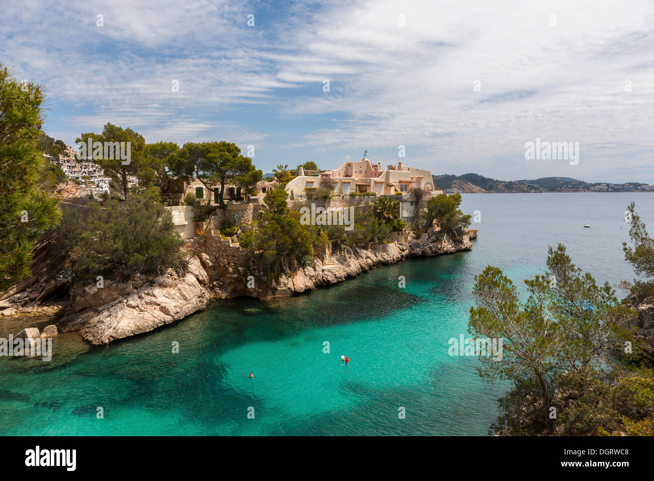La baia di Cala Fornells, Maiorca, isole Baleari, Spagna, Europa Foto Stock