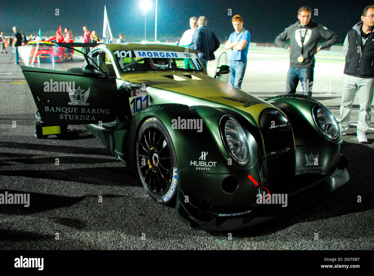 Una Morgan racing car nella GT3 serie sulla pista di Adria, Italia, Europa Foto Stock