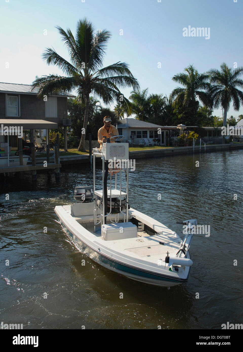 Imbarcazione a motore in Fort Mayers, Florida, Stati Uniti d'America Foto Stock
