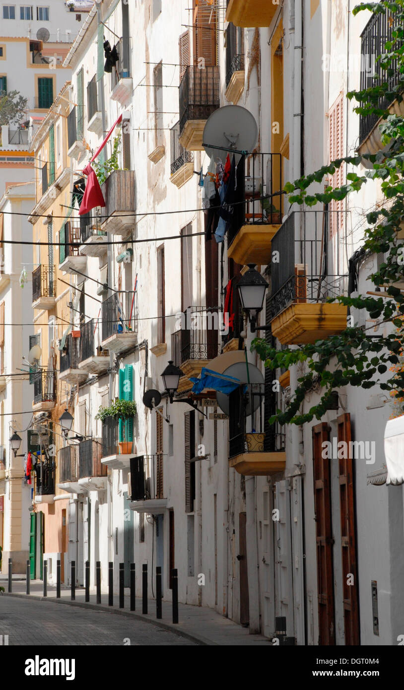 Dalt Vila, il centro storico della città di Ibiza, Ibiza, Spagna, Europa Foto Stock