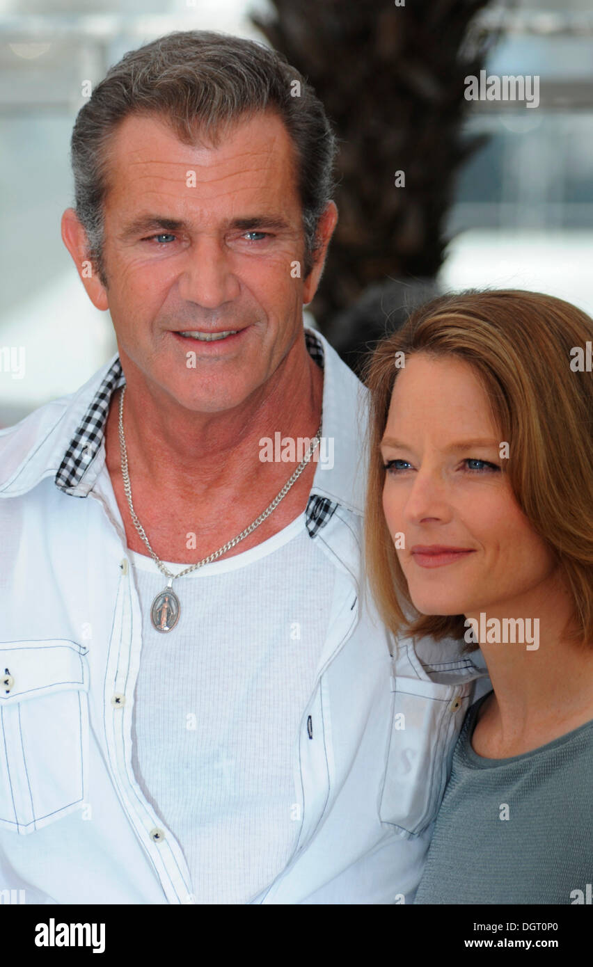 Mel Gibson e Jodie Foster, photocall per 'Beaver" presso il Palais des Festival, 64th International Film Festival di Cannes Foto Stock