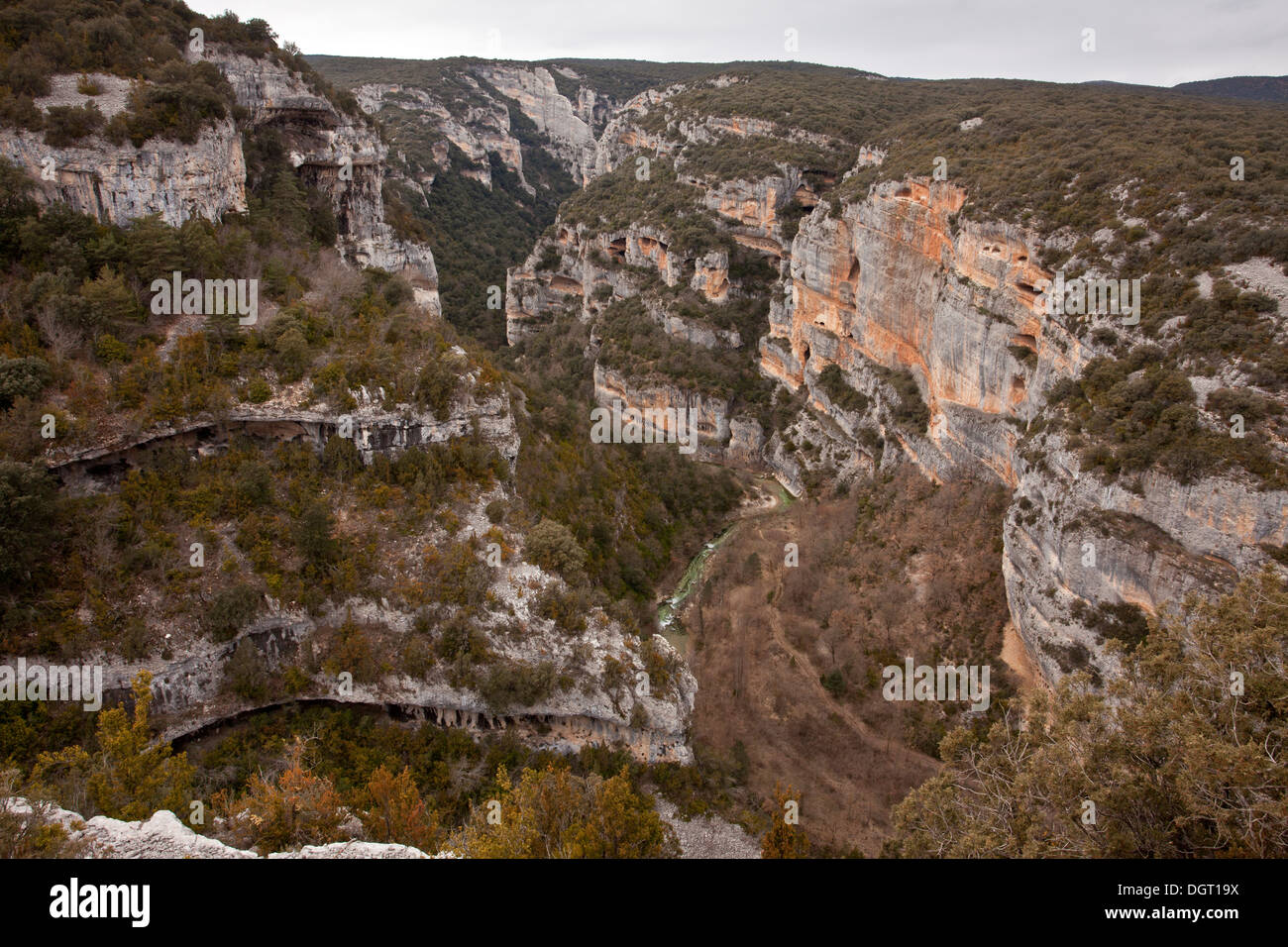 Il Tozal de Mallata gorge e grotte - famoso per i dipinti preistorici - Sierra de Guara, Spagna Foto Stock