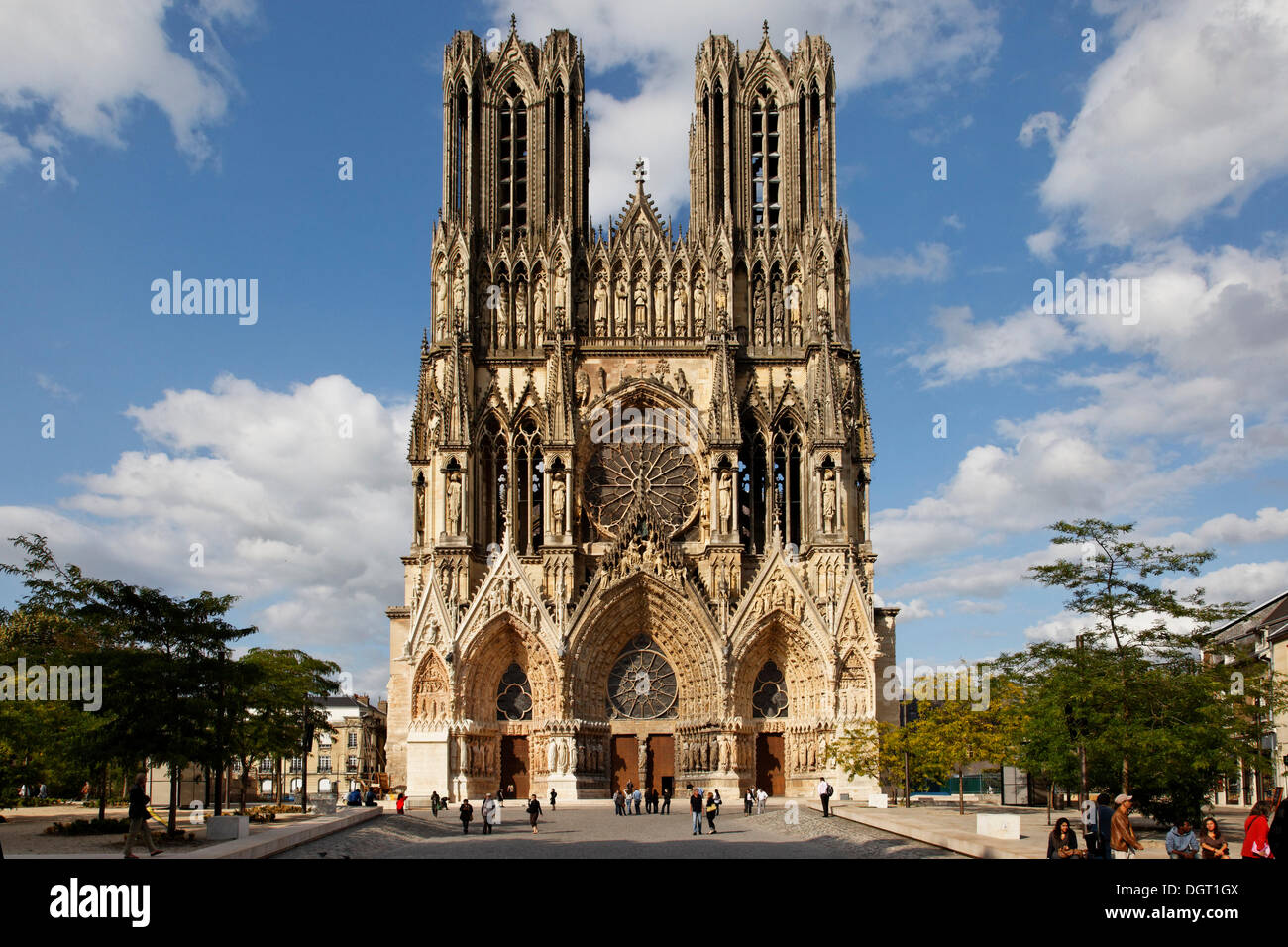 Cattedrale di Notre Dame, Reims, Via Francigena, dipartimento della Marne, Champagne-Ardenne, Francia, Europa Foto Stock