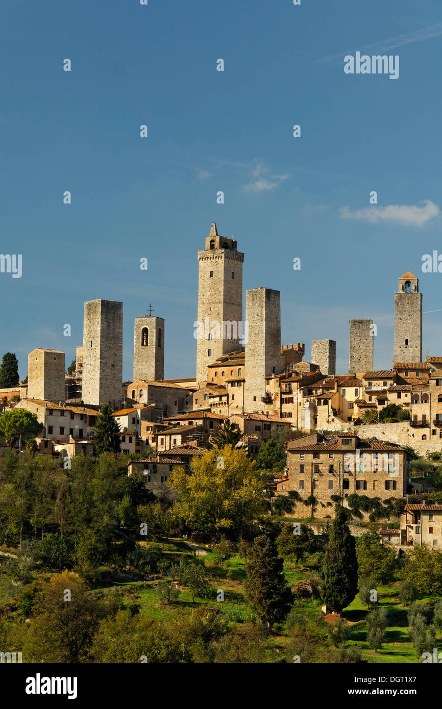 San Gimignano, la Via Francigena, Regione Toscana, provincia di Siena, Italia, Europa Foto Stock
