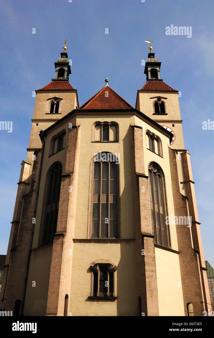 Luterano ed Evangelico della nuova chiesa parrocchiale, Regensburg, Alto Palatinato, Bavaria Foto Stock