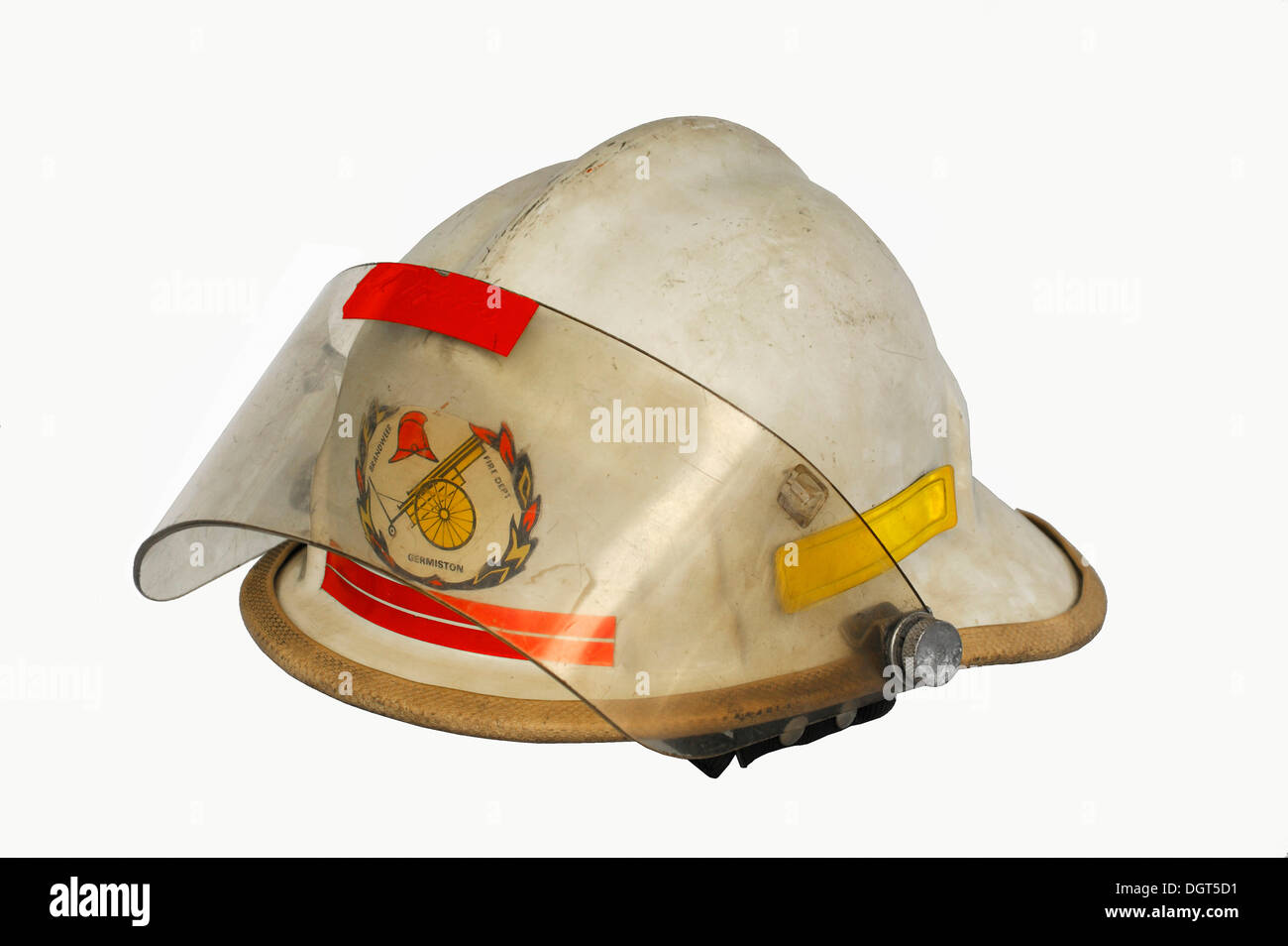American firefighter il casco con una visiera di protezione e protezione del collo, 'Feuer und Flamme - Die Feuerwehr von 1850 bis Foto Stock