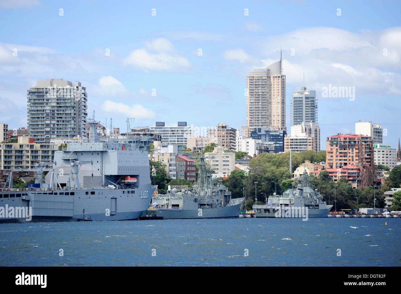 Navi da guerra della Marina Australiana nel porto di Sydney, Sydney, Nuovo Galles del Sud, NSW, Australia Foto Stock