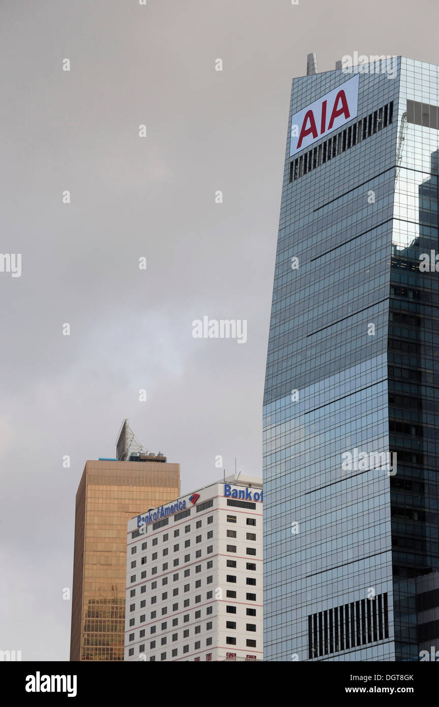 AIA centrale, torre dai grattacieli Skidmore, Owings e Merrill SOM, architetti, edifici per uffici a Wan Chung, Distretto Centrale Foto Stock