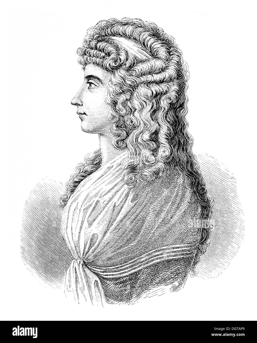 Frau von Stein, illustrazione storico in Deutsche Literaturgeschichte o Letteratura Tedesca dal 1885 Foto Stock