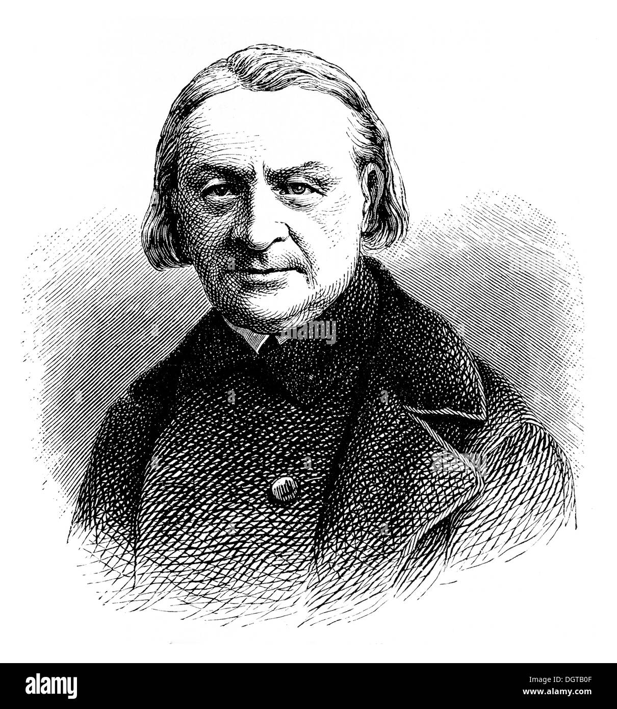Wolfgang Menzel, storico illustrazione dalla Storia della Letteratura Tedesca dal 1885 Foto Stock