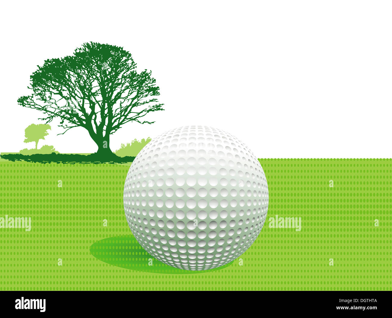 Palla da golf sul green Foto Stock