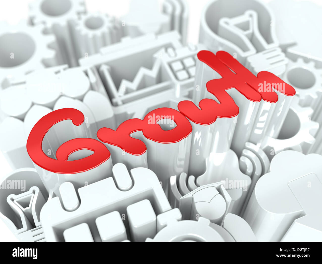 Il concetto di crescita su sfondo bianco. Foto Stock