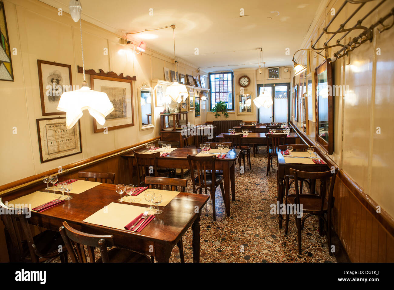 Interno della Trattoria Ca' d'Oro 'Alla Vedova", Venezia, Italia. Foto Stock