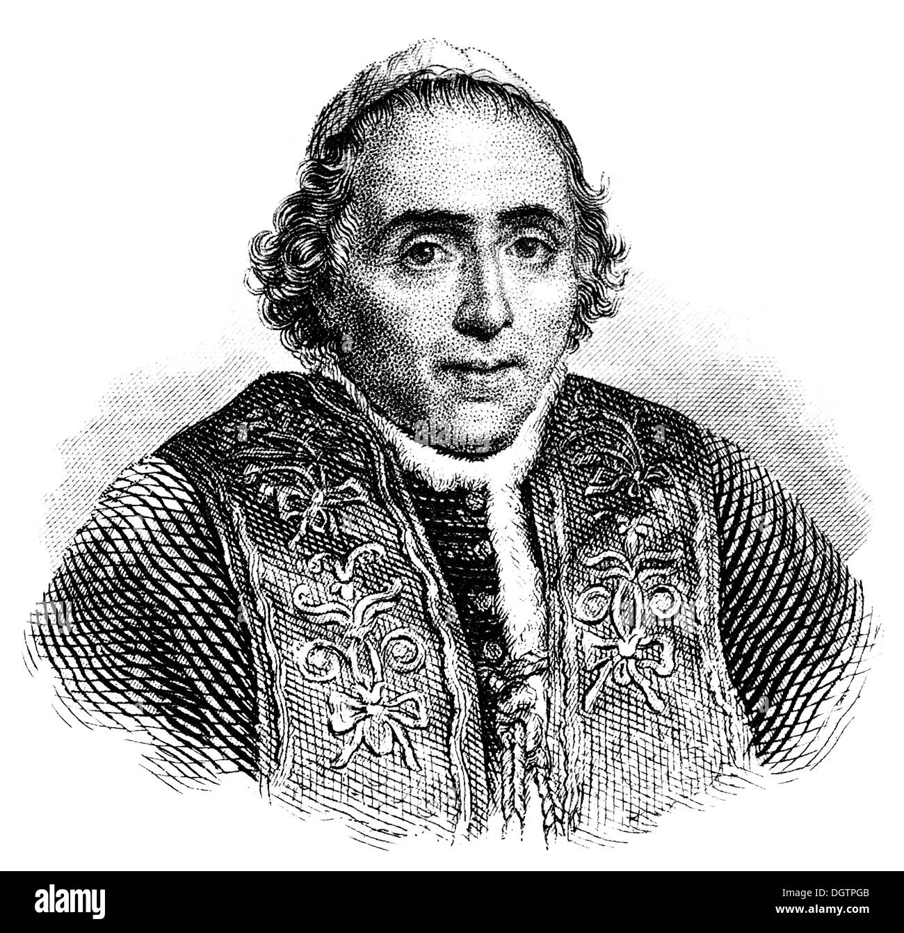 Pio VII, 1742 - 1823, Barnaba Niccolò Maria Luigi Chiaramonti, Papa della Chiesa Cattolica dal 1800 al 1823 Foto Stock