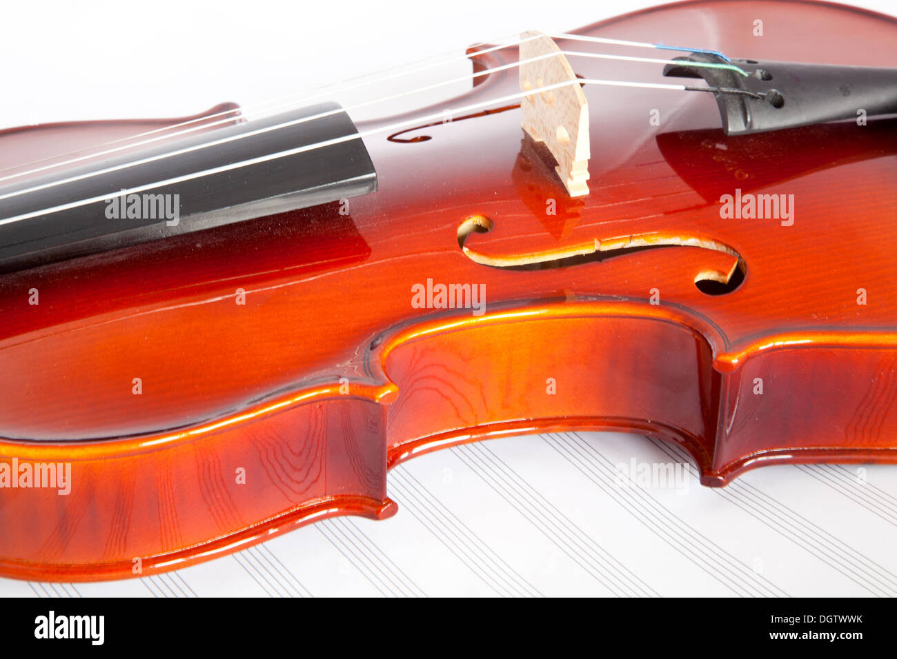 Fiddle e notebook musicale Foto Stock