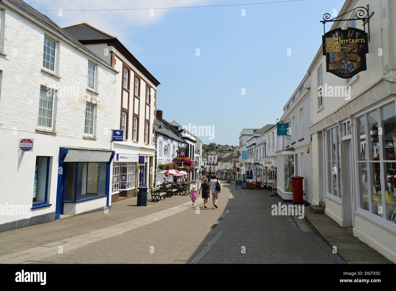 Centro città, Molesworth Street, St Albans, Cornwall, England, Regno Unito Foto Stock