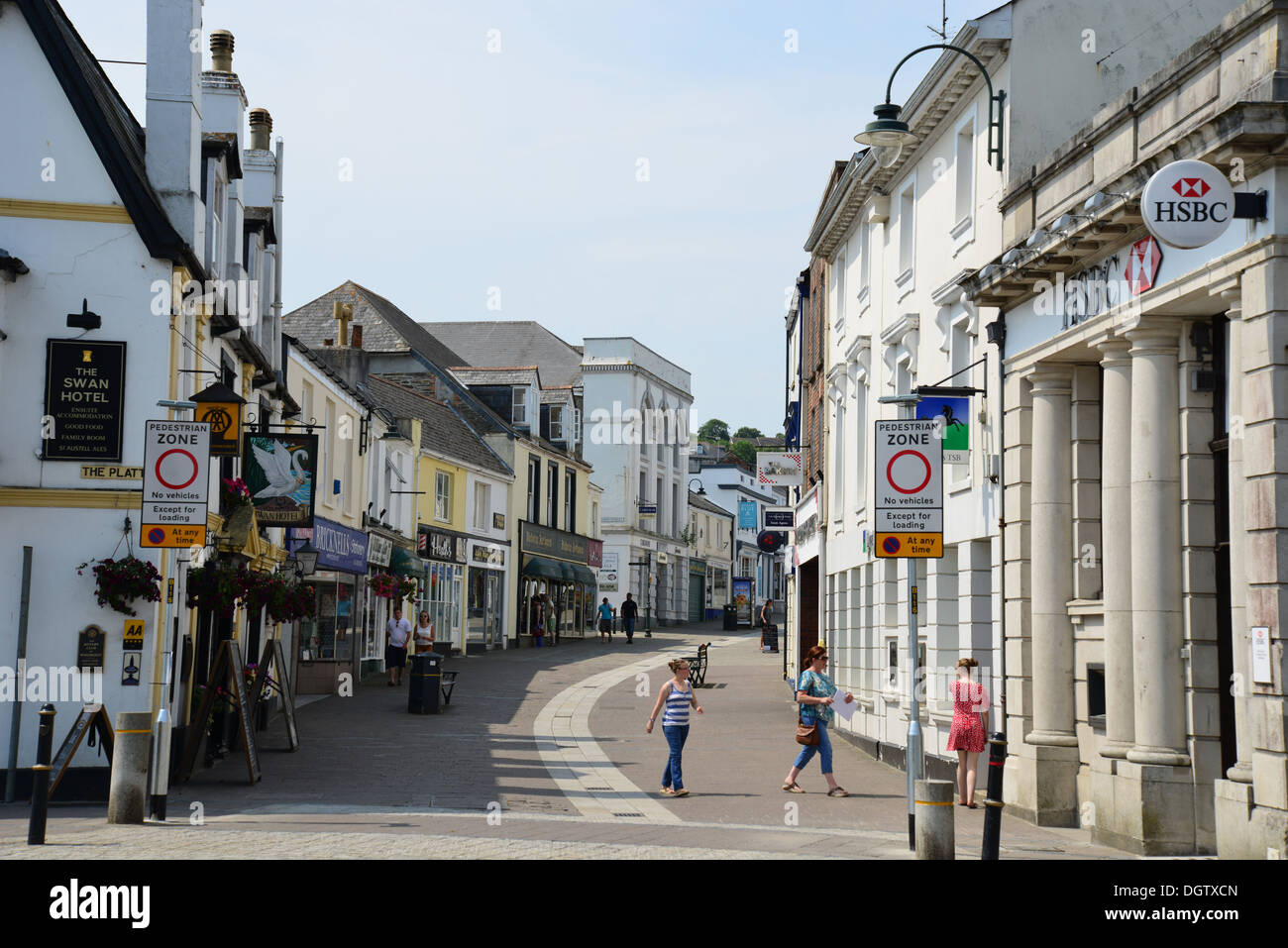 Centro città, Molesworth Street, St Albans, Cornwall, England, Regno Unito Foto Stock
