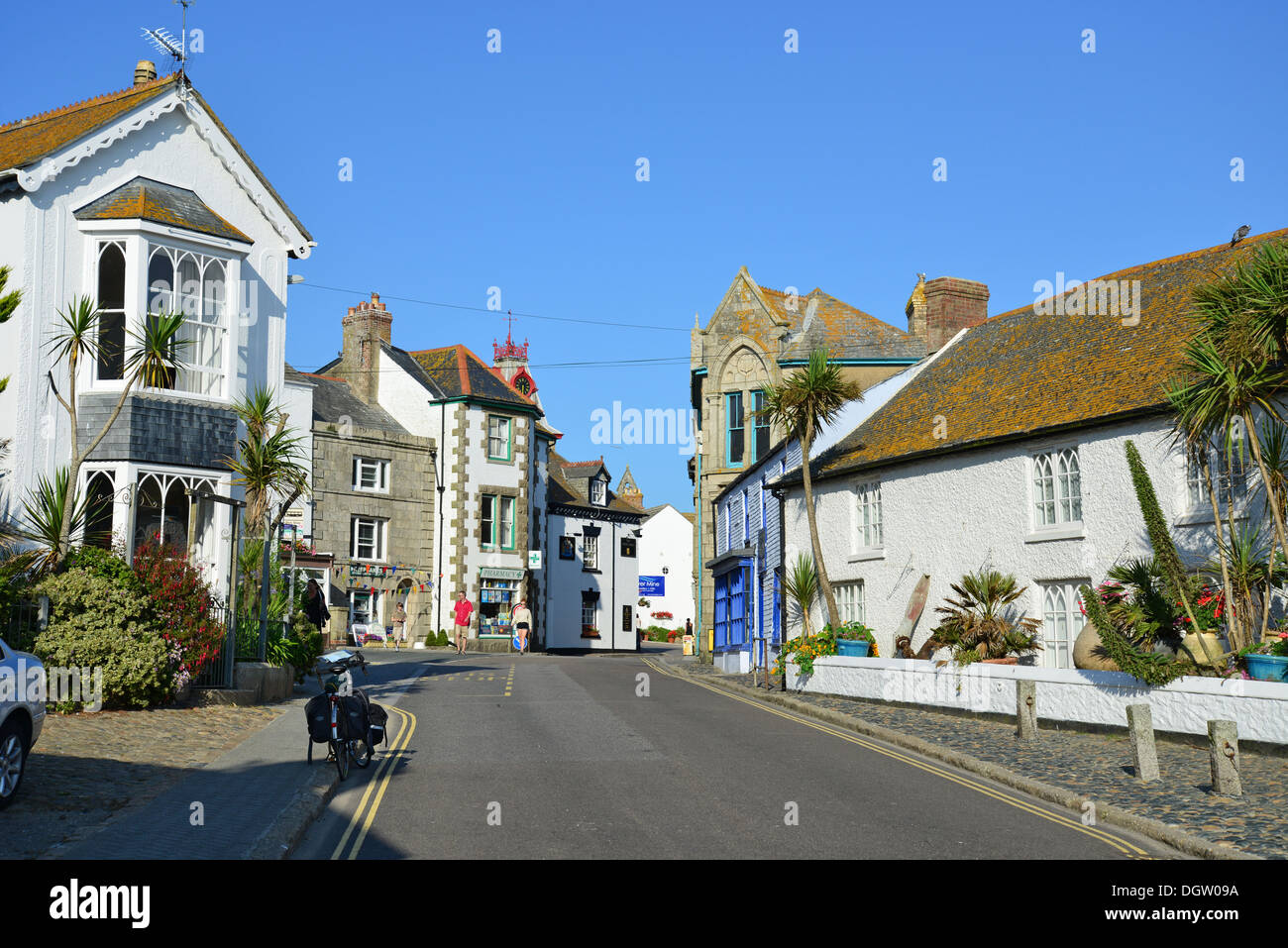 La piazza, Marazion, Cornwall, England, Regno Unito Foto Stock