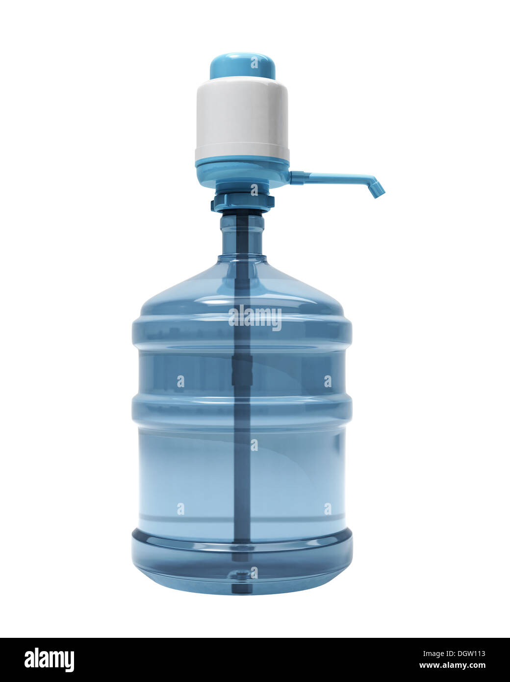 Bottiglia di acqua con pompa Foto Stock